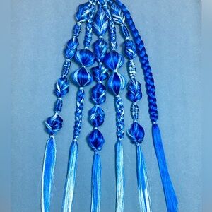 Blue and White Tie-in Rave Braids Festival Braids Hair Extensions Halloween
